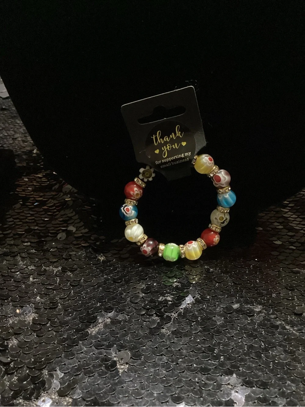 Murano Multicolor Glass Bead Stretch Bracelet
